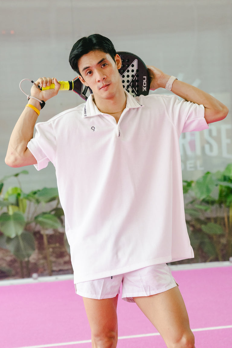 Kana Studio Men Collared Baggy Top in White