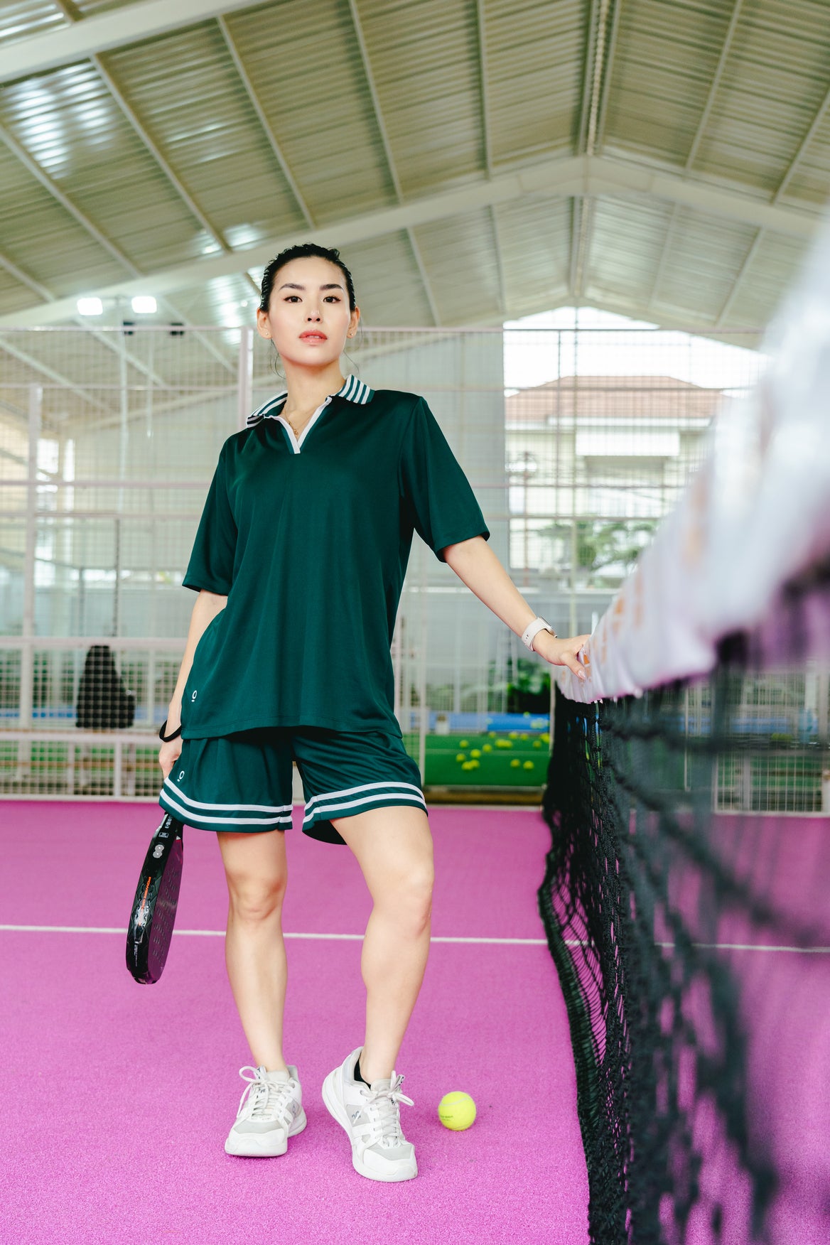 Kana Studio Striped Short in Forest Green