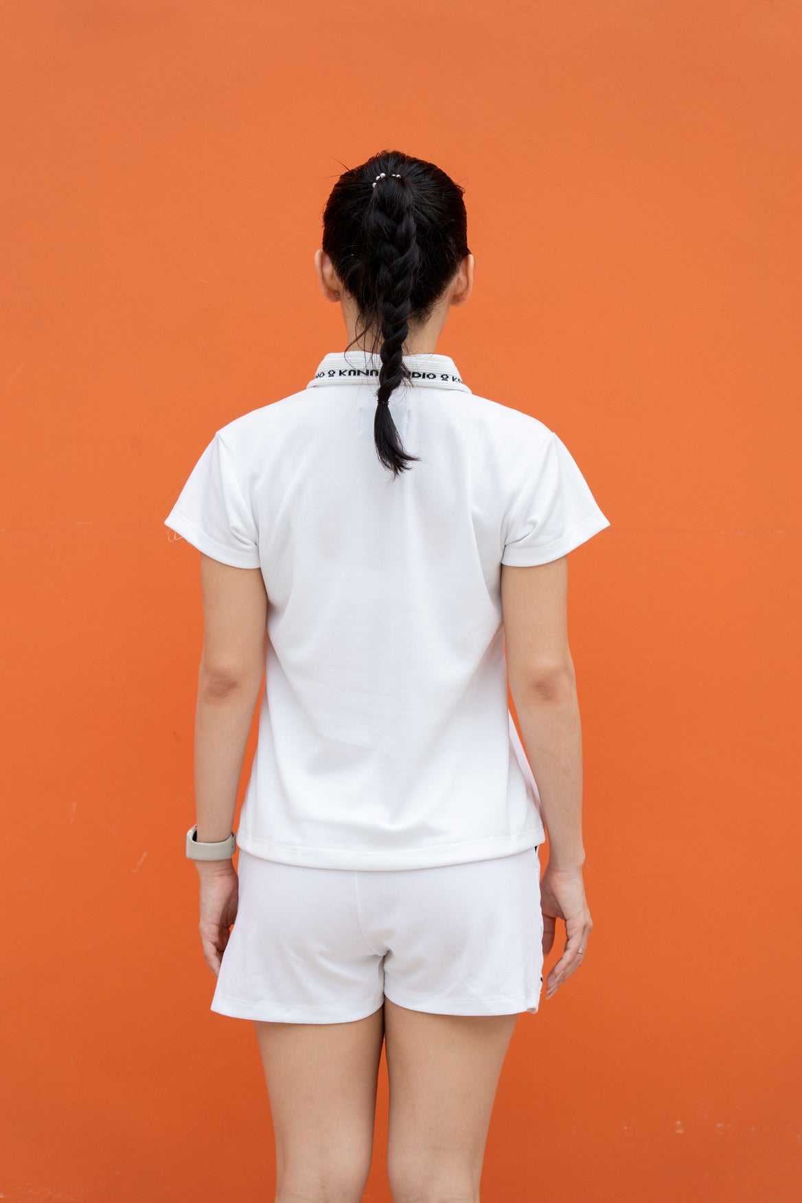 Kana Studio Rib Placket Top in White