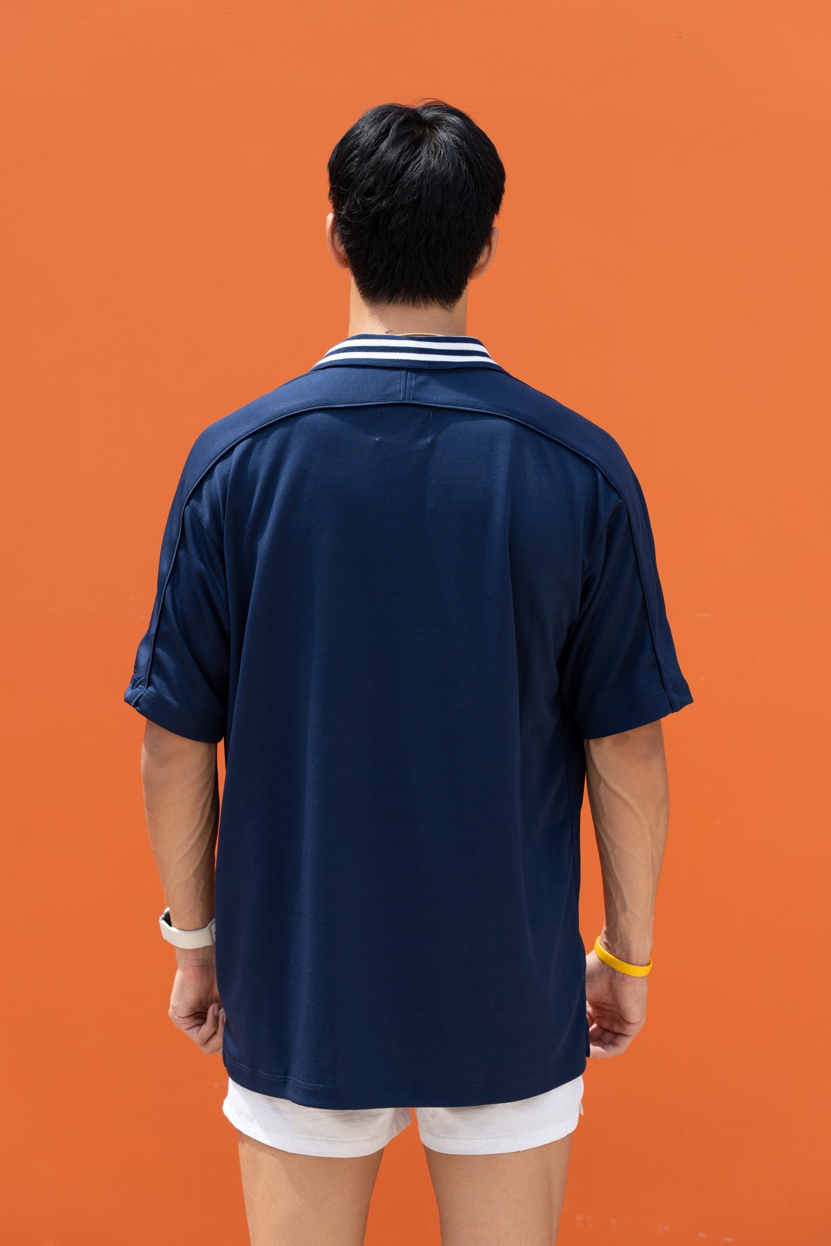 Kana Studio Men Collared Baggy Top in Navy