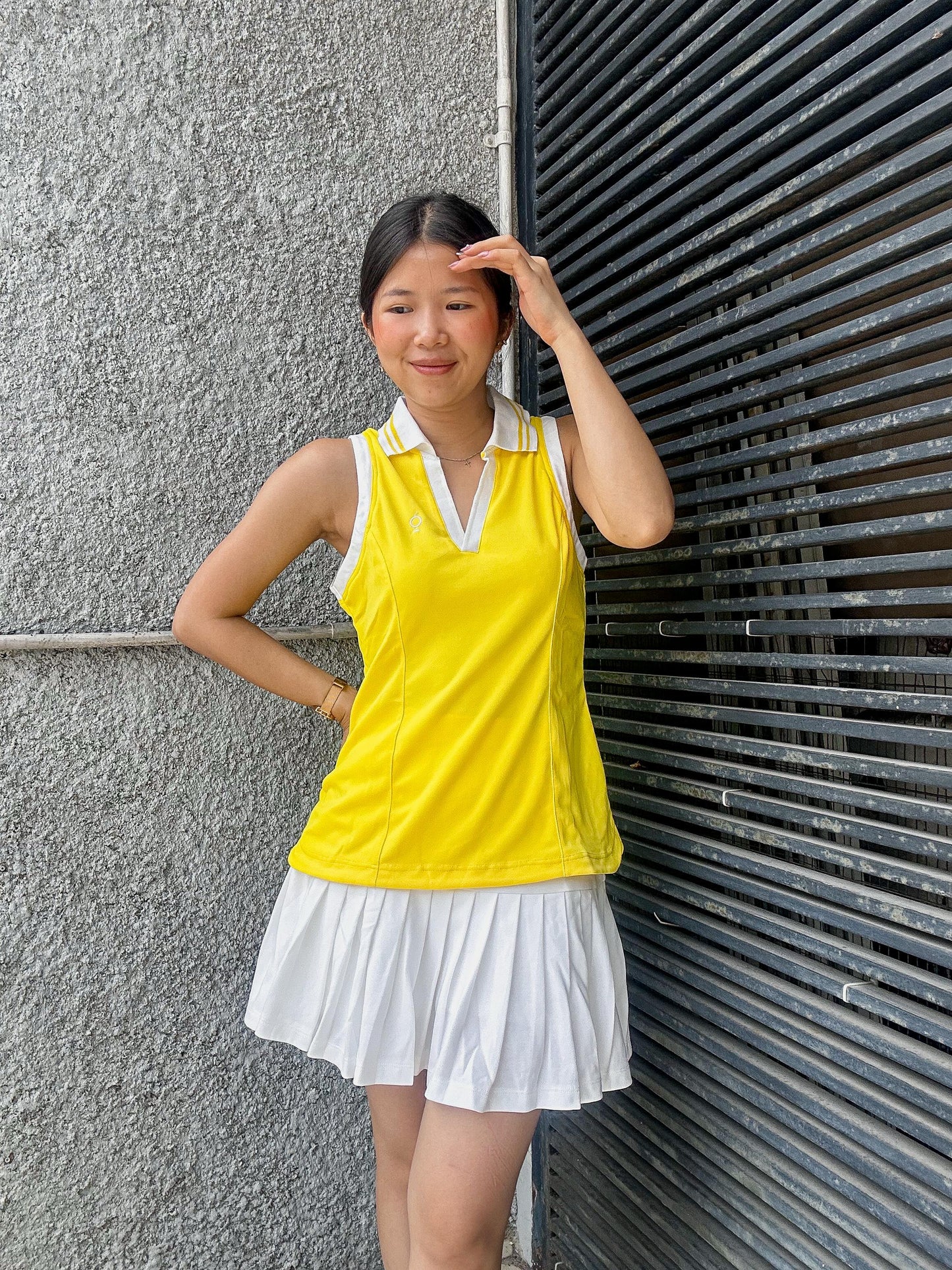 Kana Studio Halter Bias Sleeveless Top in Yellow