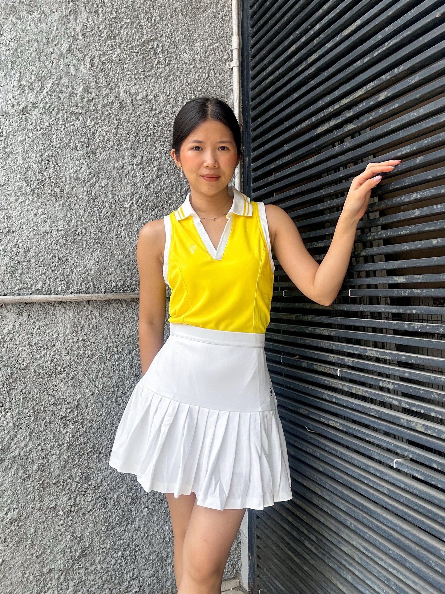 Kana Studio Halter Bias Sleeveless Top in Yellow