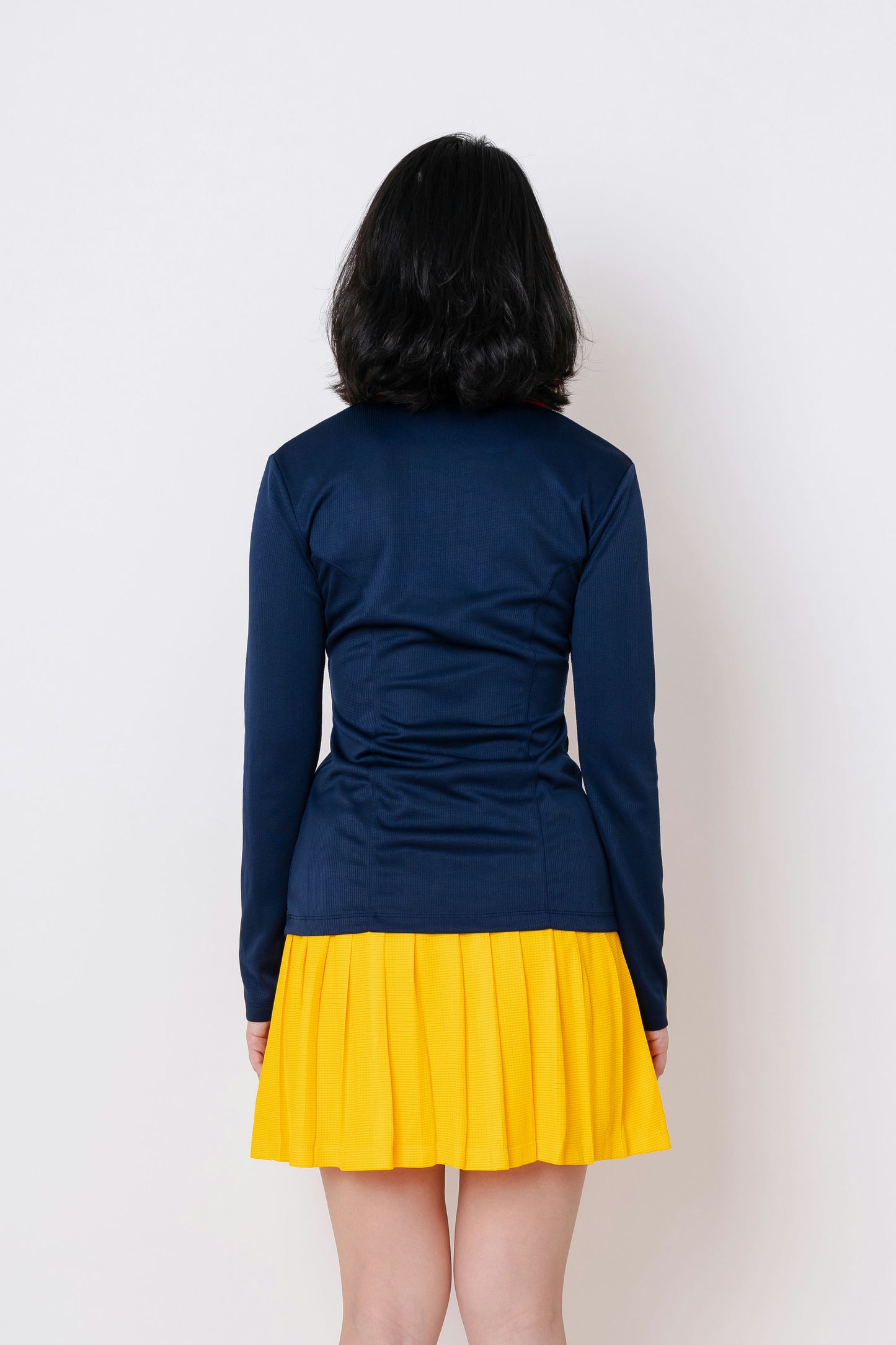 Kana Studio Collared Long Sleeve Top in Navy