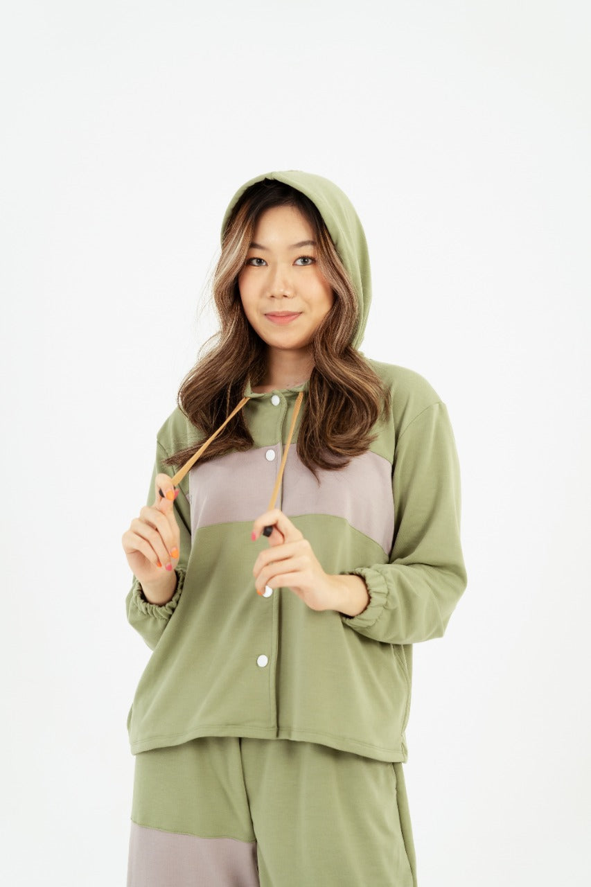 Kana Studio Color Block Terry Jacket