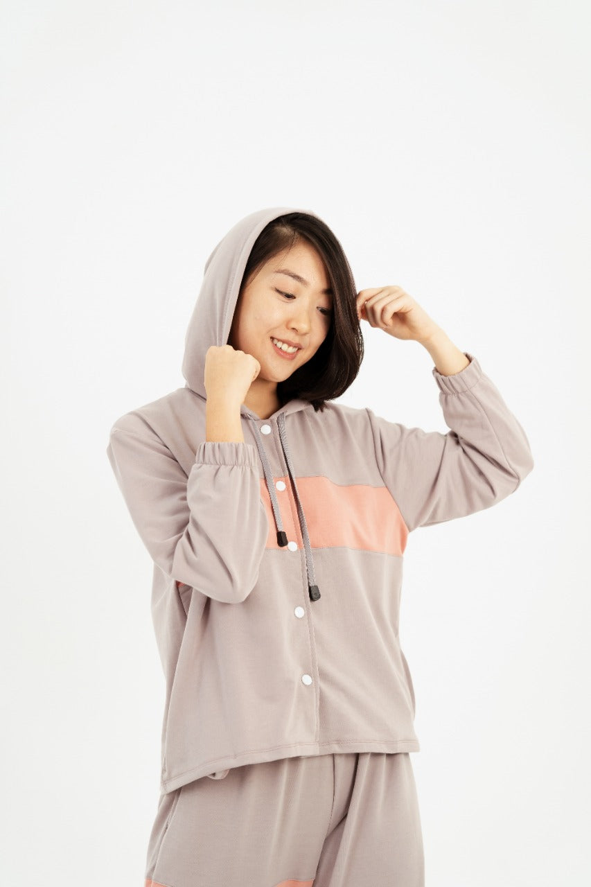 Kana Studio Color Block Terry Jacket