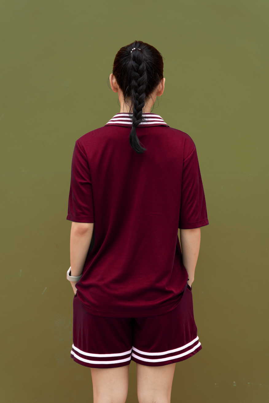 Kana Studio Striped Short in Maroon