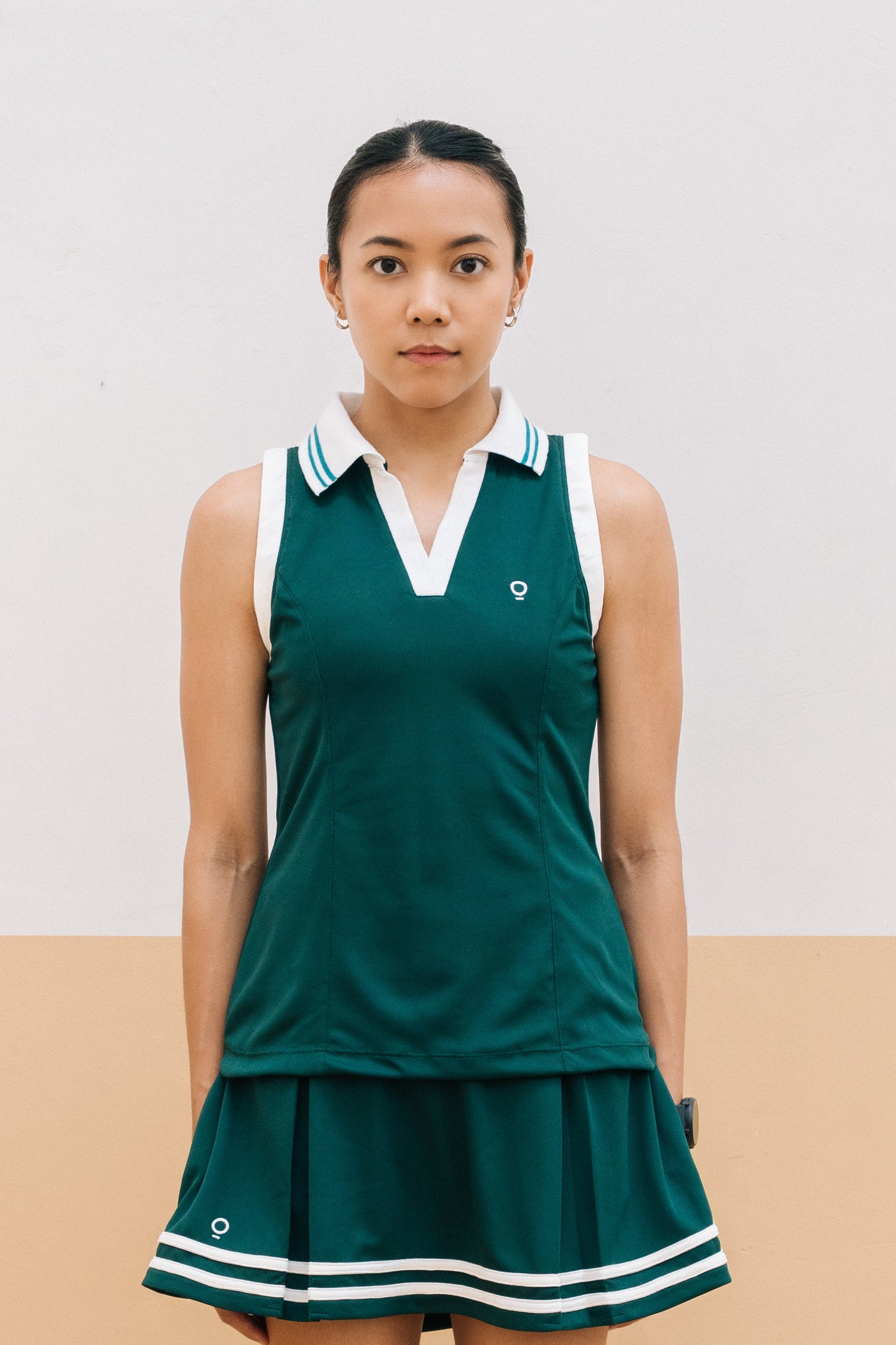 Halter Bias Sleeveless Top in Forest Green