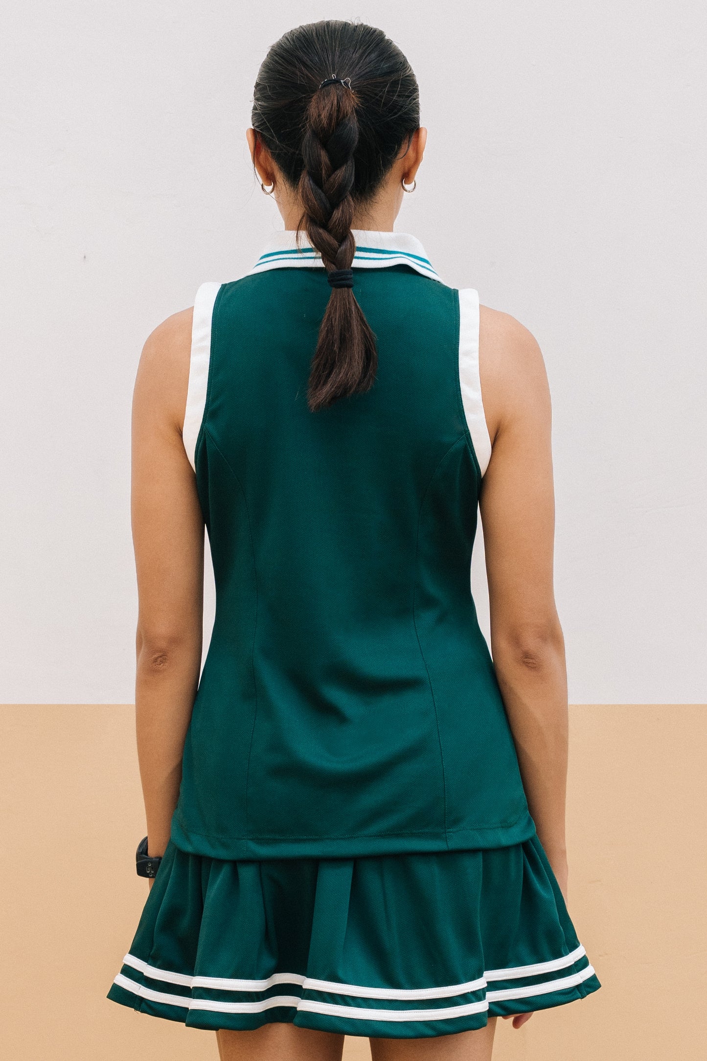 Halter Bias Sleeveless Top in Forest Green