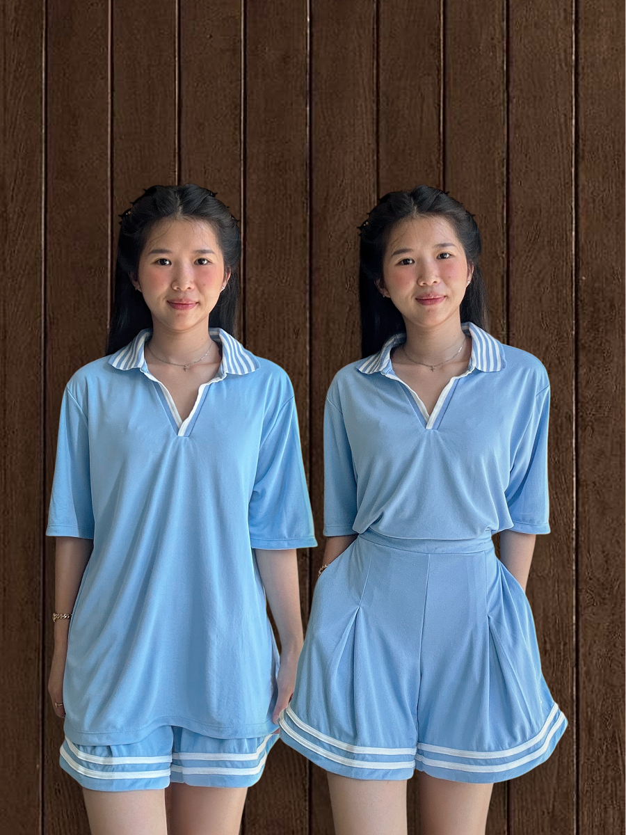 Kana Studio Striped Short in Baby Blue