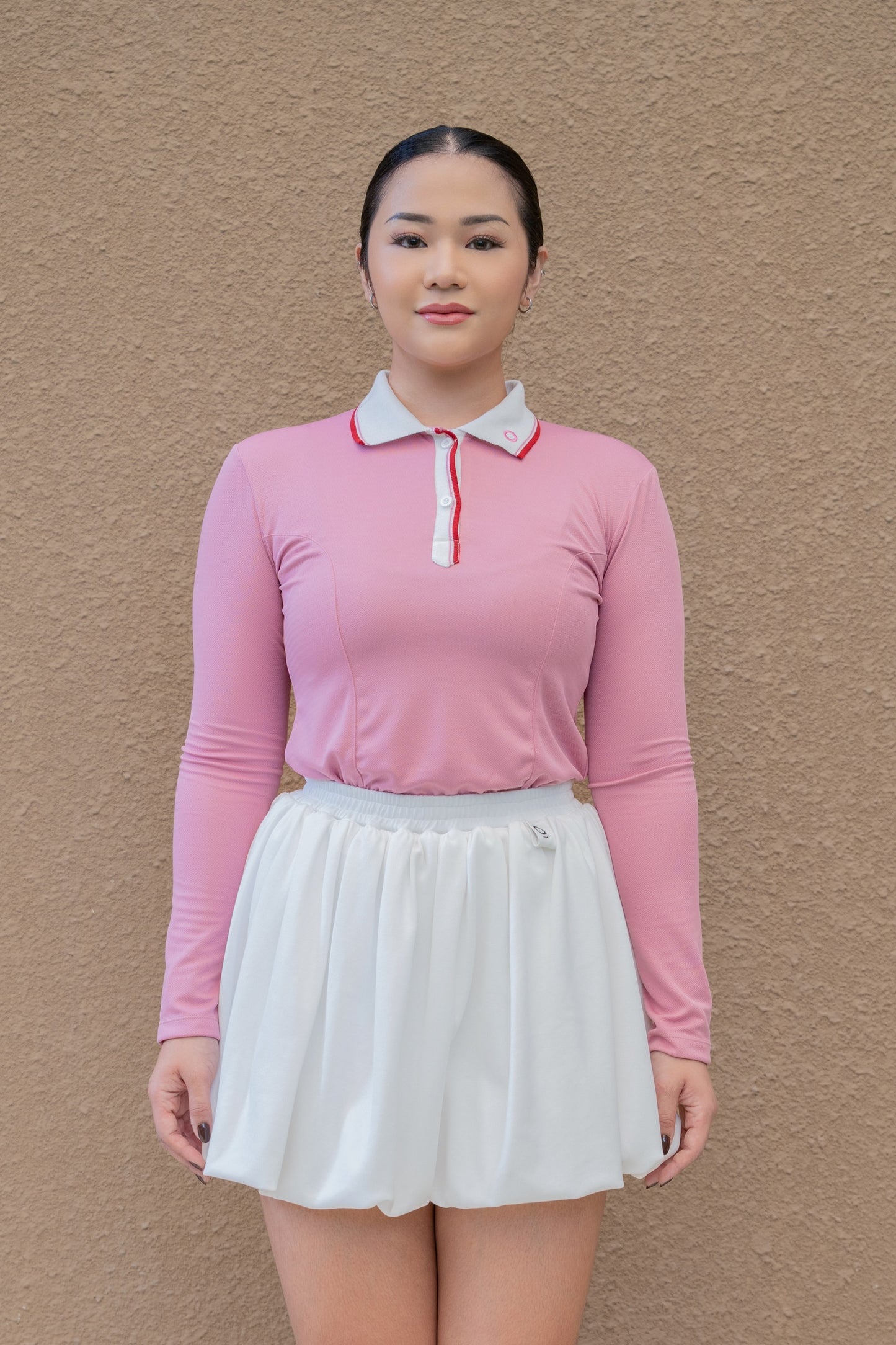 Kana Studio Collared Long Sleeve Top in  Dusty Pink