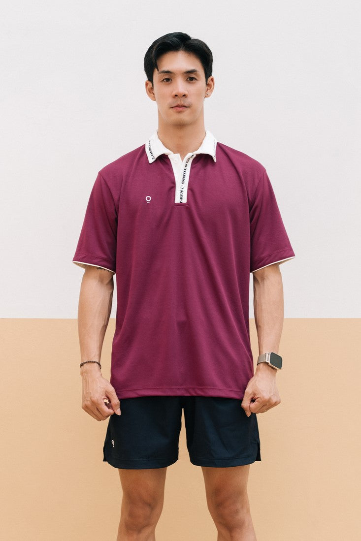 Men Hem Piping Top in Violet