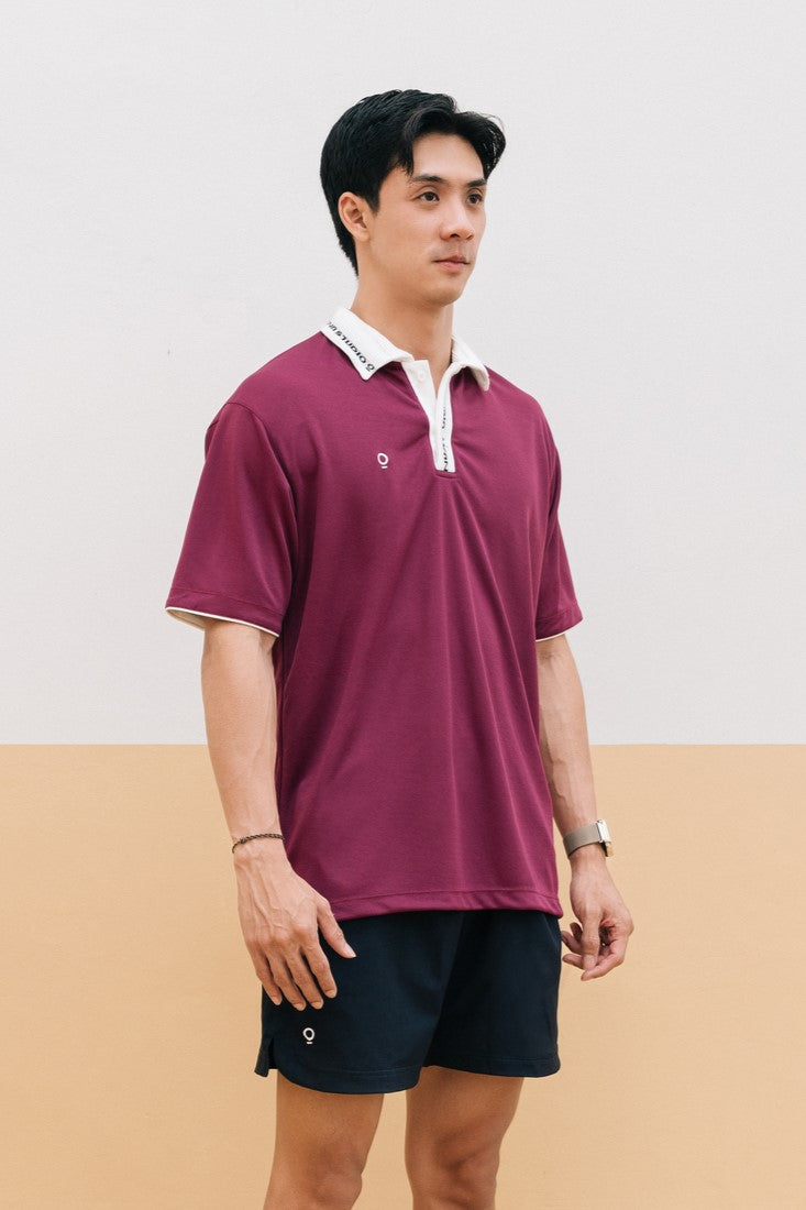 Men Hem Piping Top in Violet