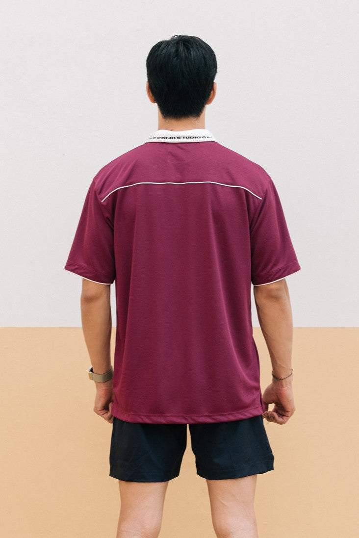 Men Hem Piping Top in Violet