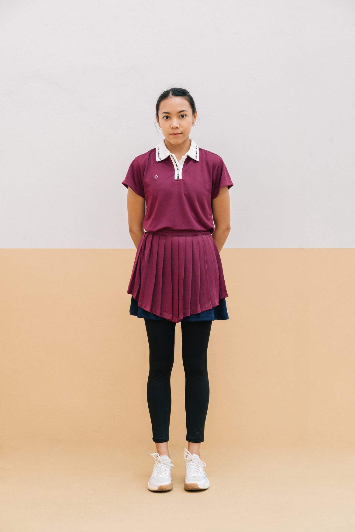 Two Tone Pleated Skirt  (Long Inner Black)