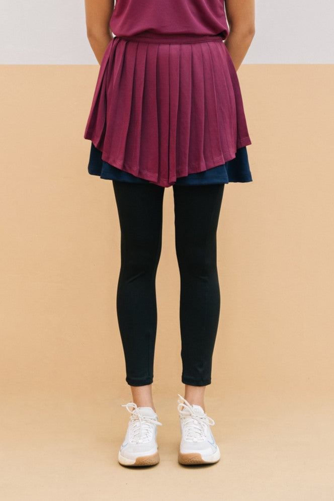 Two Tone Pleated Skirt  (Long Inner Black)