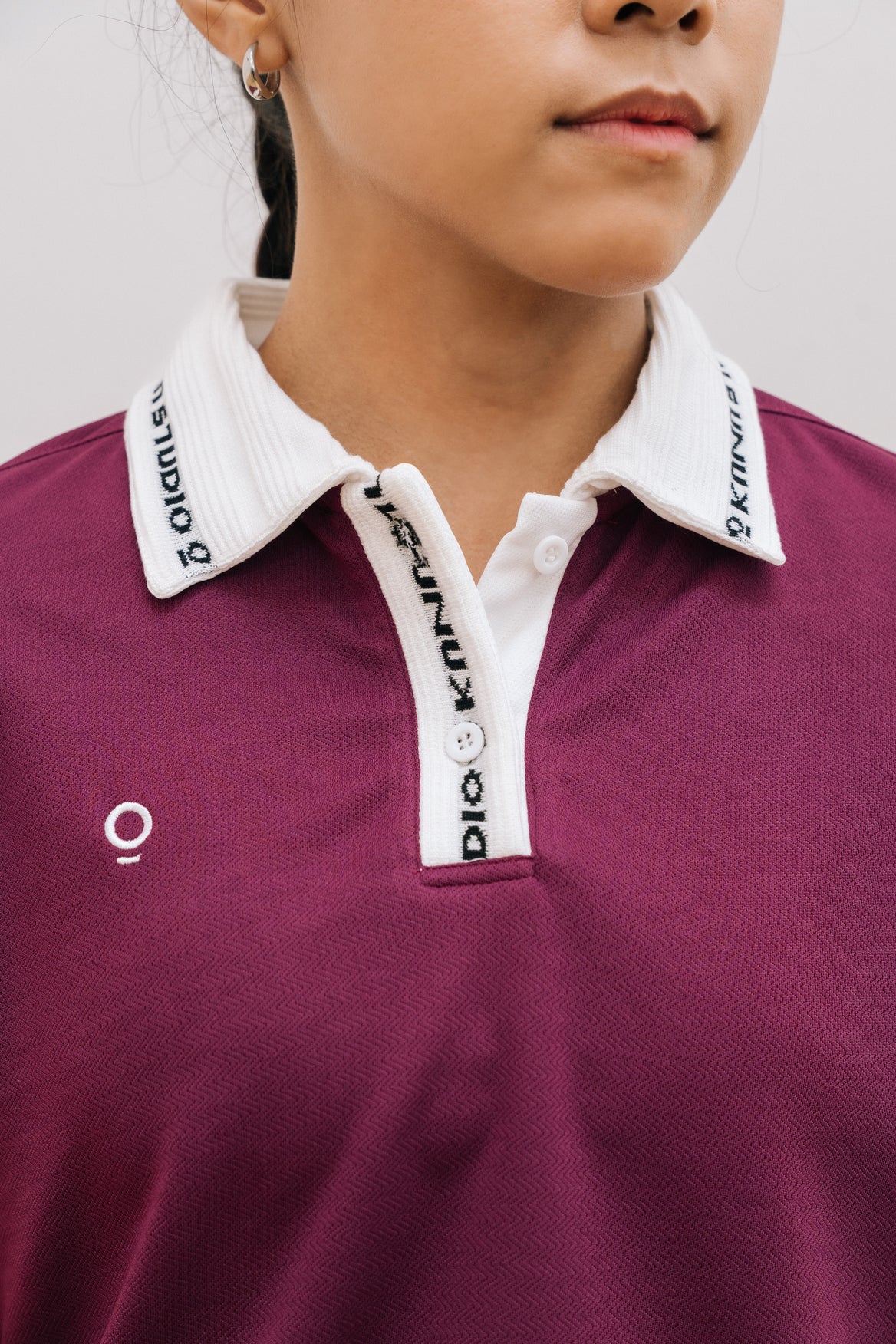 Rib Placket Top in Violet