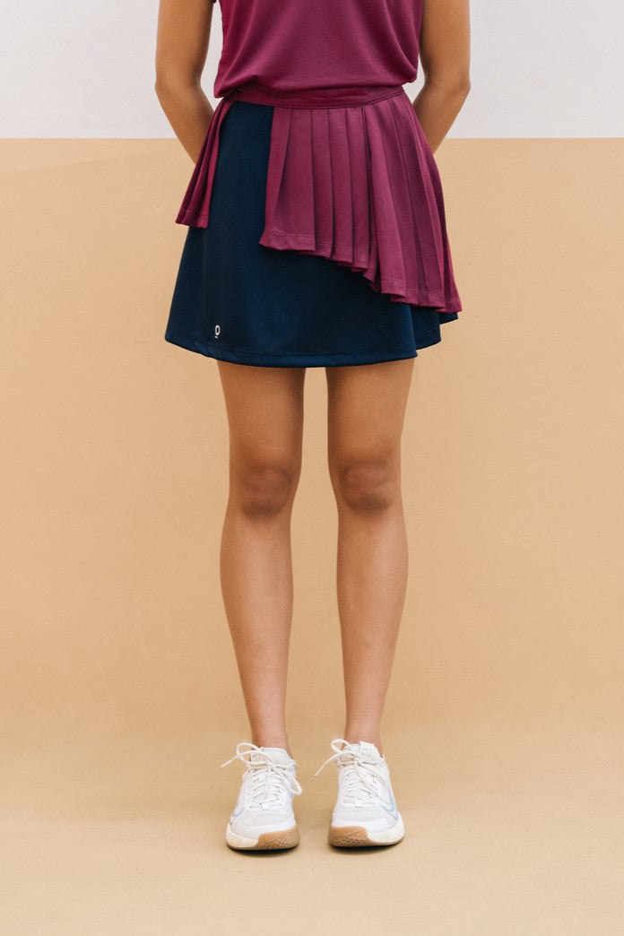 Two Tone Pleated Skirt  (Long Inner Black)