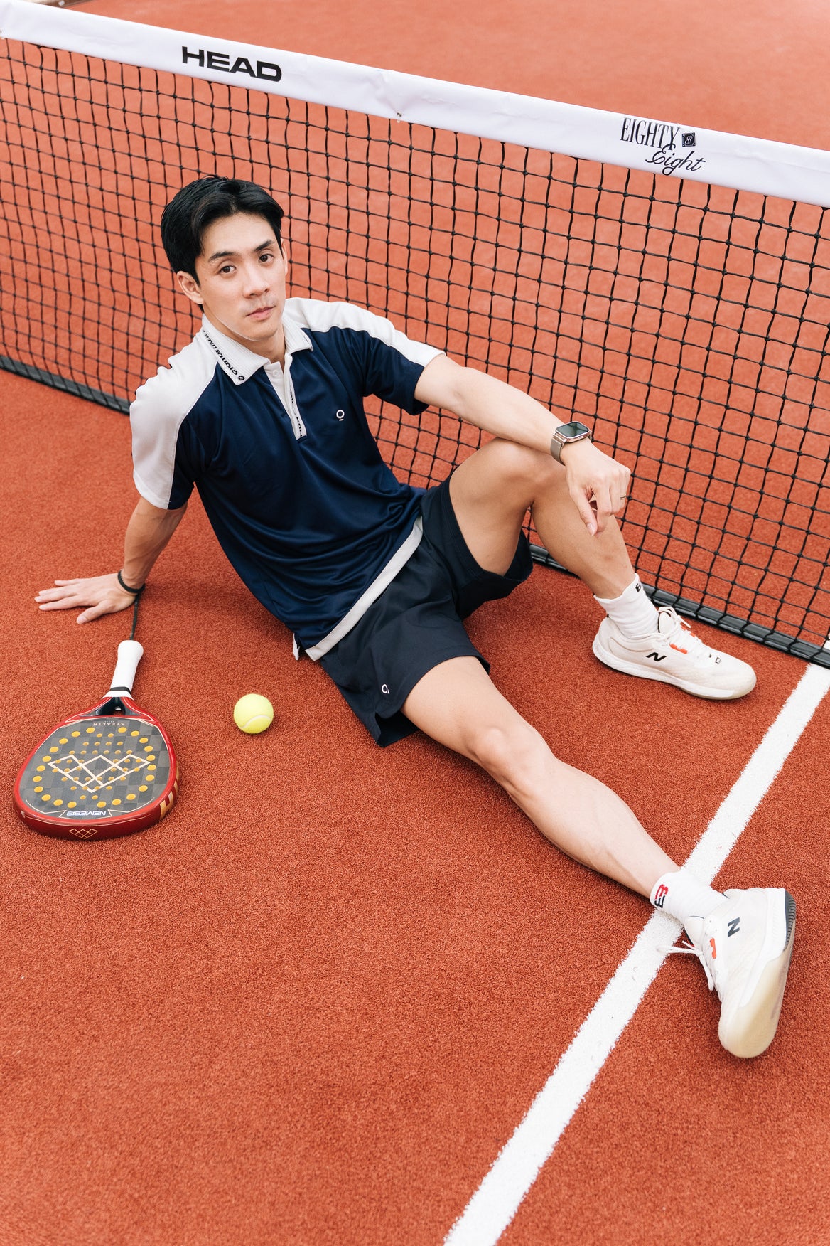 Men Colorblock Panel Top in Navy