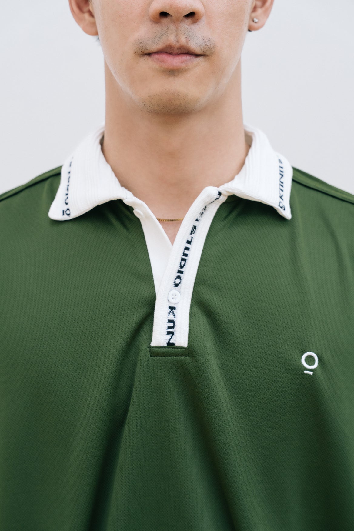 Men Collared Baggy Top in Army