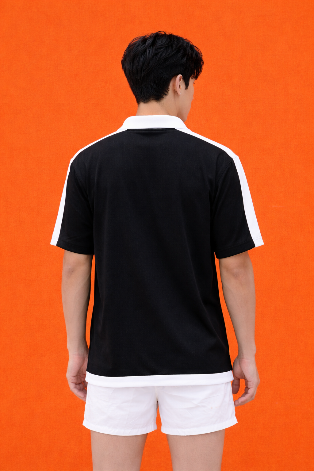 Kana Studio Men Colorblock Panel Top in Black