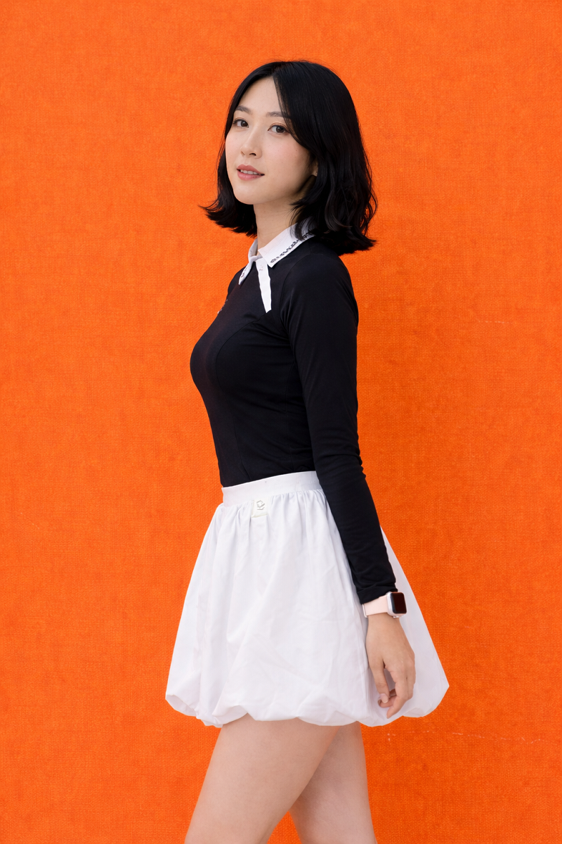 Kana Studio Longsleeve Slanted Buttons Top in Black