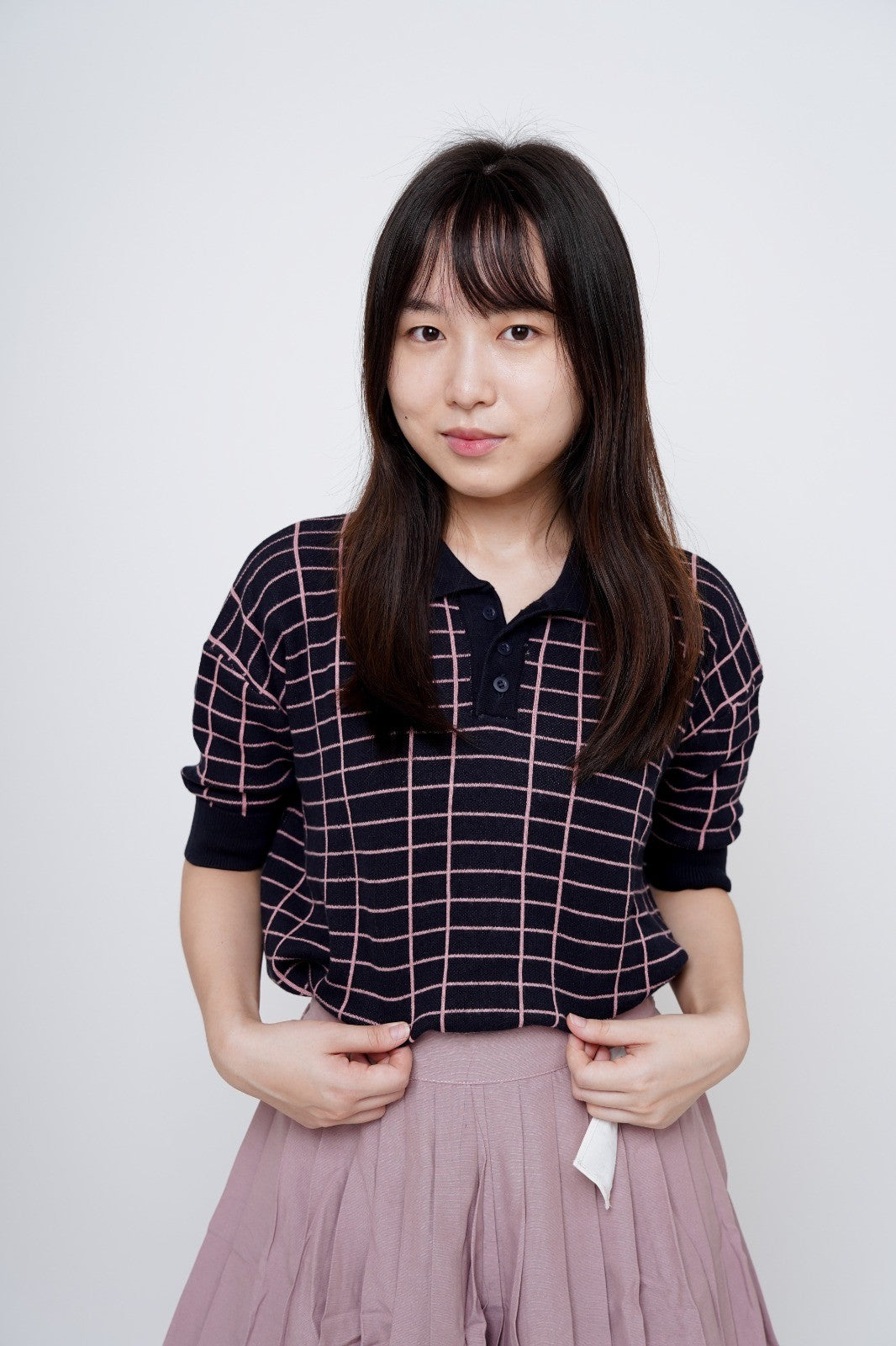 Kana Studio Plaid Knitted Top