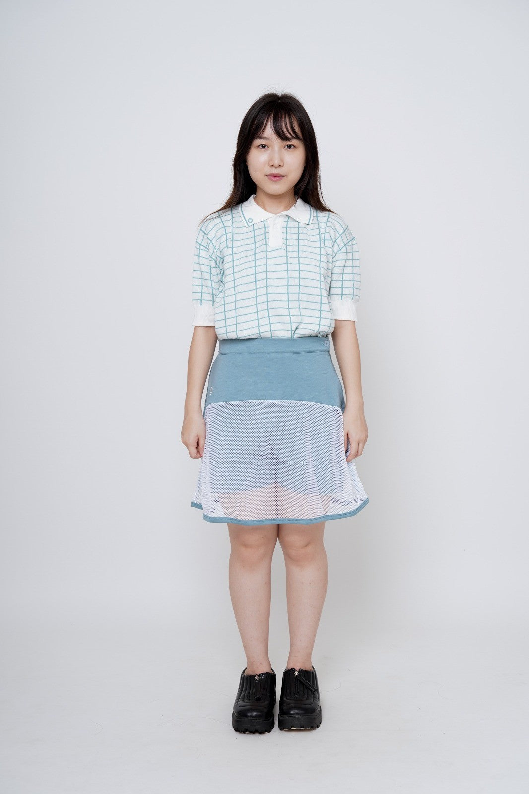 Kana Studio Plaid Knitted Top