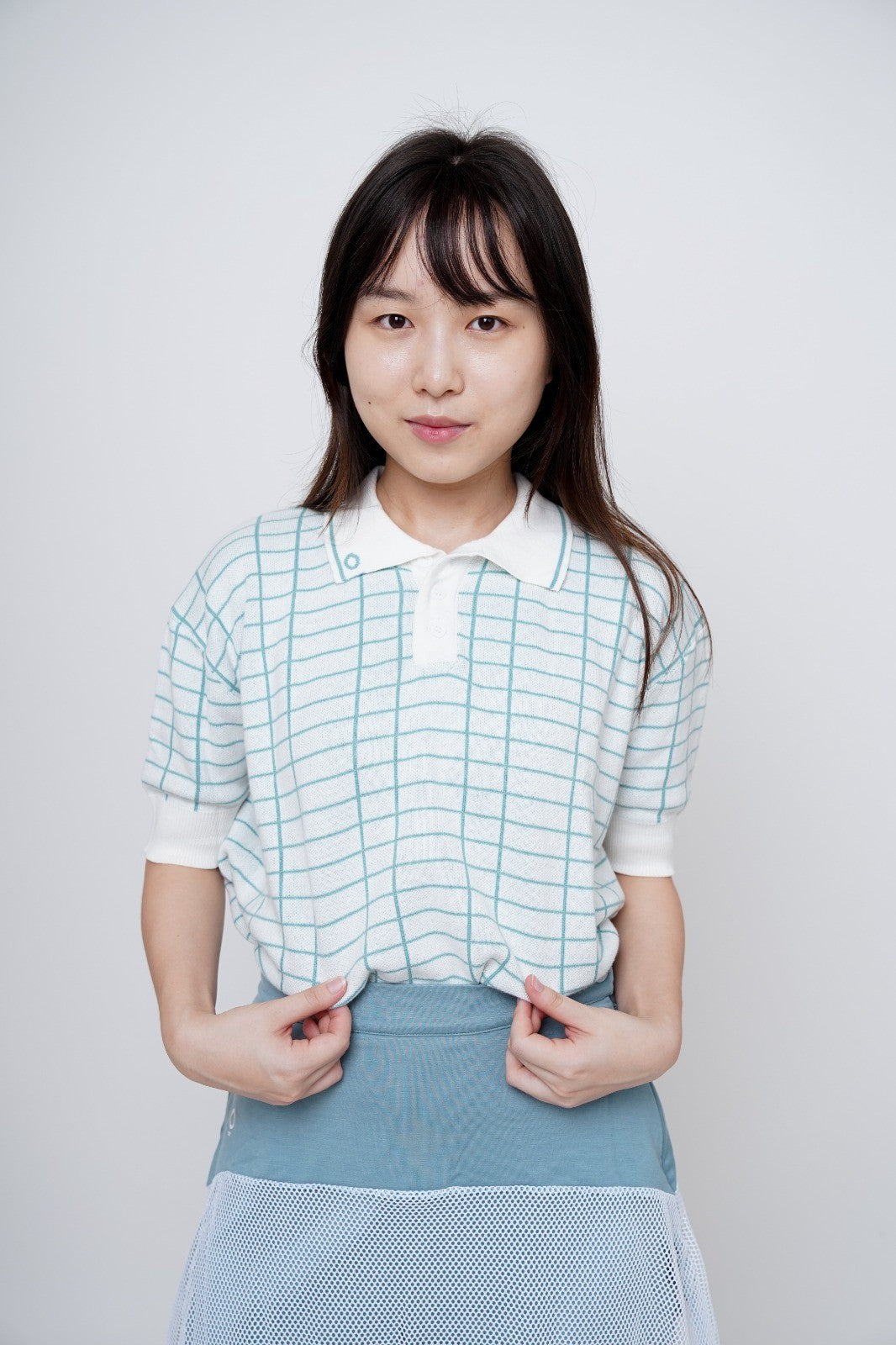 Kana Studio Plaid Knitted Top