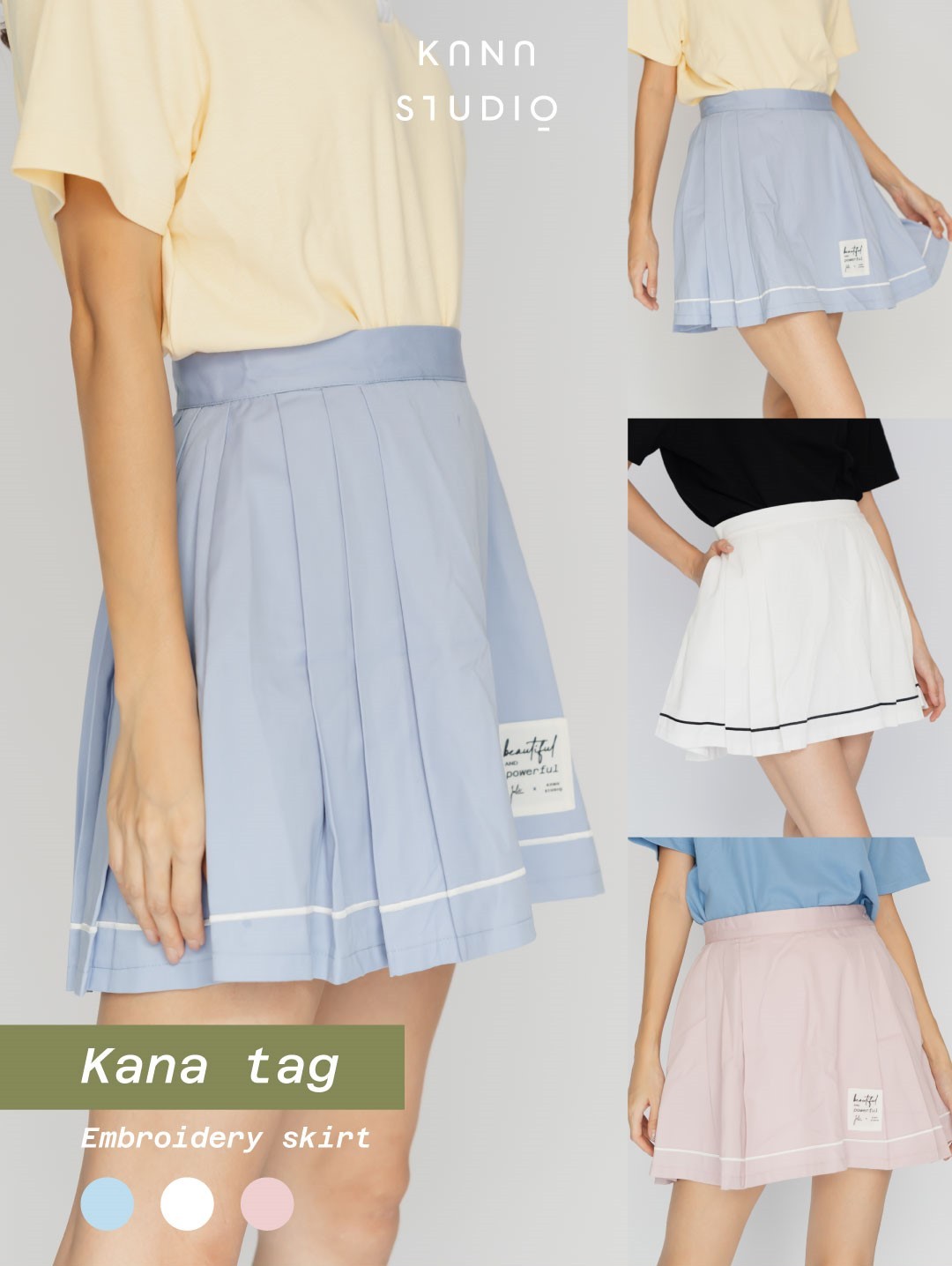 Kana Studio x Jolie Clothing Tag Embroidery Skirt