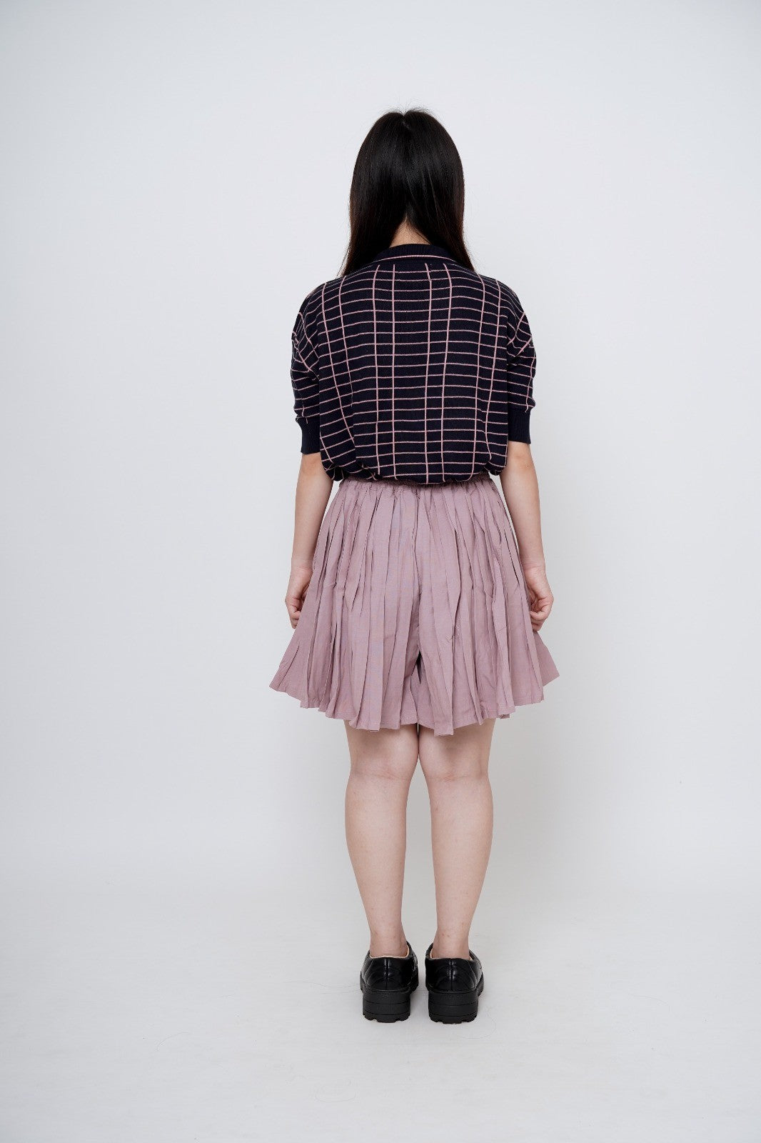 Kana Studio Plaid Knitted Top