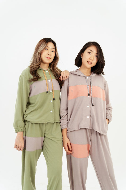 Kana Studio Color Block Terry Jacket
